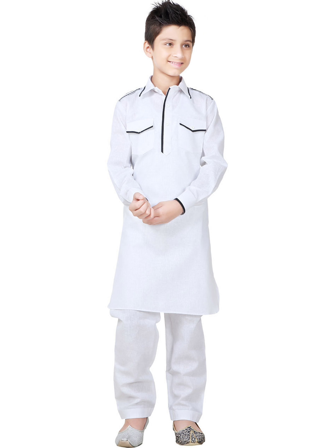 White Red Cotton Block Print Pathani Suit set For Boys – Cord of Love-vietvuevent.vn